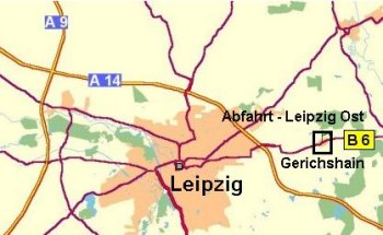 Mapa dojazdu - kierunek Lipsk